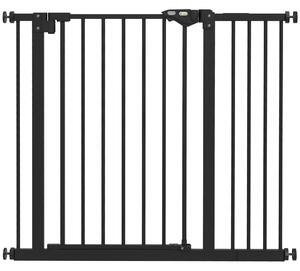 PawHut Cancellino per Cani Regolabile con Chiusura Automatica, in Acciaio e Plastica, 74-100x77 cm Nero | Aosom Italy