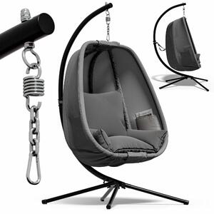 CASARIA® Sedia a Dondolo da Esterno ed Interno con Telaio 2 Tasche Laterali con Cuscino Poltrona Sospesa XXL con Capacità 150 kg Stabile Resistente