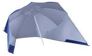 Outsunny Ombrellone Tenda Parasole 2 in 1 da Giardino Spiaggia Protezione UV 50 in Poliestere Ferro con Borsa di Trasporto 210x 222cm|Aosom