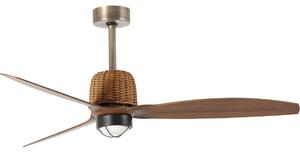 FARO 33436WT1N - Ventilatore LED dimmerabile WEAVER M 16W/230V, diametro 128 cm, marrone/ottone, con telecomando incluso