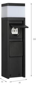 Lampada da esterno VESPER con 2 portalampade, 1xG9/5W/230V, IP44, 30 cm, nera