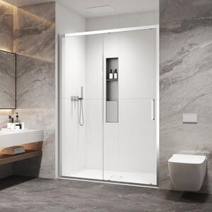 Porta doccia scorrevole 140cm altezza 200cm finitura cromo | KZ4000 - KAMALU