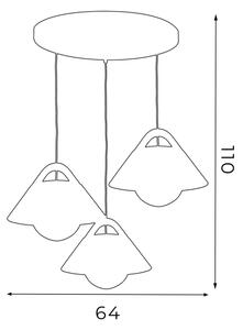 Lampadario a sospensione con cavo FUNDA 3xE27/15W/230V marrone