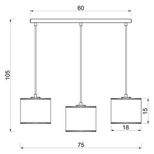 Lampadario a sospensione con cavo ARDEN 3xE27/15W/230V beige
