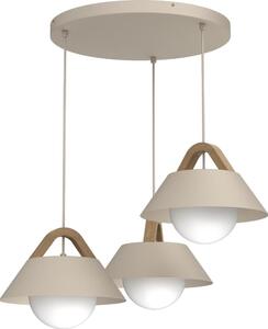 Lampadario sospeso con cavo FUNDA 3xE27/15W/230V beige