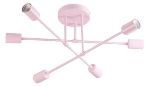 Lampadario a plafone CAMBRIDGE 6xE27/15W/230V rosa