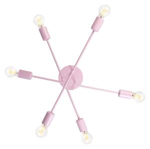 Lampadario a plafone CAMBRIDGE 6xE27/15W/230V rosa