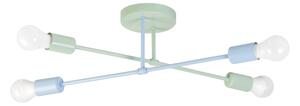 Plafoniera CAMBRIDGE 4xE27/15W/230V verde/blu
