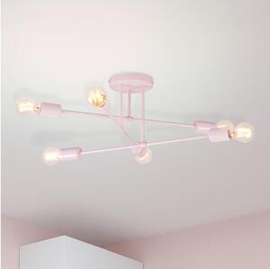 Lampadario a plafone CAMBRIDGE 6xE27/15W/230V rosa