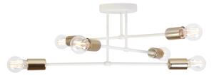 Lampadario a plafone CAMBRIDGE 6xE27/15W/230V ottone/bianco