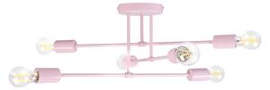 Lampadario a plafone CAMBRIDGE 6xE27/15W/230V rosa