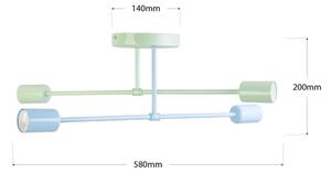 Plafoniera CAMBRIDGE 4xE27/15W/230V verde/blu