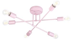 Lampadario a plafone CAMBRIDGE 6xE27/15W/230V rosa