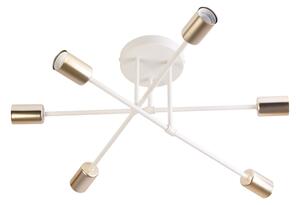 Lampadario a plafone CAMBRIDGE 6xE27/15W/230V ottone/bianco