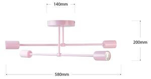 Plafoniera CAMBRIDGE 4xE27/15W/230V rosa