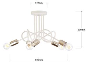 Lampadario a plafone OXFORD 5xE27/15W/230V ottone/bianco