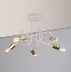 Lampadario a plafone OXFORD 5xE27/15W/230V ottone/bianco
