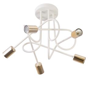 Lampadario a plafone OXFORD 5xE27/15W/230V ottone/bianco
