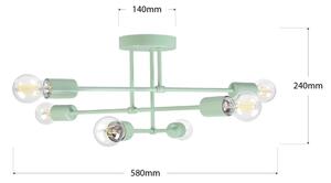 Plafoniera CAMBRIDGE 6xE27/15W/230V verde