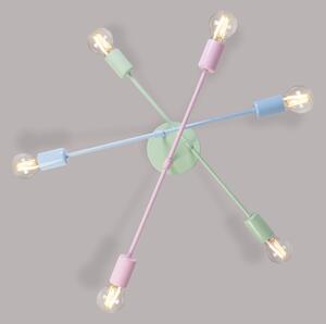 Plafoniera CAMBRIDGE 6xE27/15W/230V verde/blu/rosa