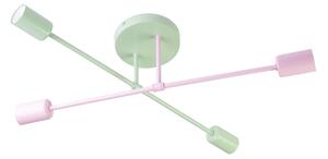 Lampadario a soffitto CAMBRIDGE 4xE27/15W/230V verde/rosa
