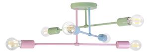 Plafoniera CAMBRIDGE 6xE27/15W/230V verde/blu/rosa