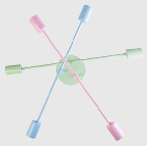Plafoniera CAMBRIDGE 6xE27/15W/230V verde/blu/rosa