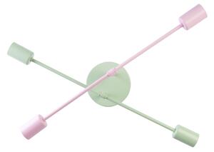 Lampadario a soffitto CAMBRIDGE 4xE27/15W/230V verde/rosa