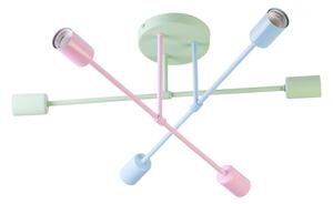 Plafoniera CAMBRIDGE 6xE27/15W/230V verde/blu/rosa