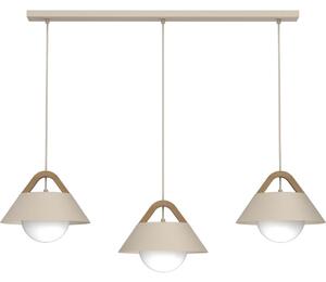 Lampadario a sospensione FUNDA 3xE27/15W/230V beige