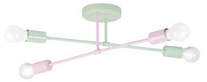Lampadario a soffitto CAMBRIDGE 4xE27/15W/230V verde/rosa
