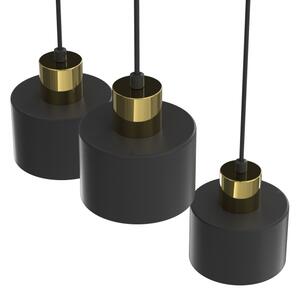 Lampadario a sospensione con cavo PARKLA 3xE27/15W/230V nero