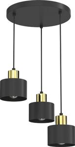 Lampadario a sospensione con cavo PARKLA 3xE27/15W/230V nero