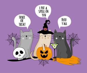 Illustrazione Hand drawn witch cats and speech, Regina Tolgyesi