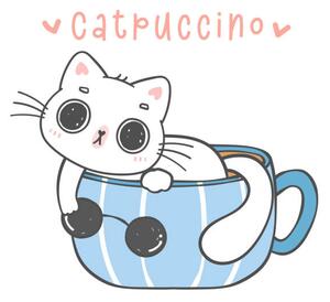 Illustrazione cute funny playful kitten cat in, Natsicha