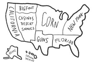 Illustrazione America according to Europeans - meme map, tupungato