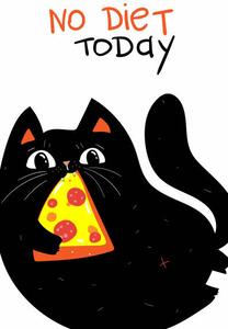 Illustrazione Cute Cat character no diet today, Marianna Pashchuk