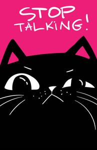 Illustrazione Sad cat face stop talking lettering, Marianna Pashchuk