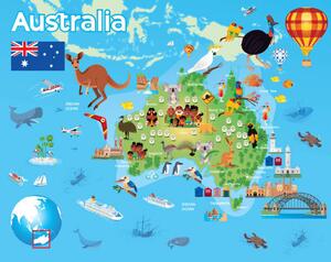 Illustrazione Australia Travel Map, drmakkoy