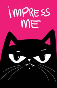 Illustrazione Black Cat with grumpy face saying, Marianna Pashchuk