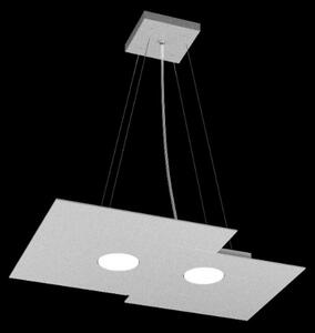 Lampadario moderno top light plate 1129 s2 r+1 gx53 led biemissione metallo sospensione - Top Light