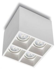 Plafoniera gesso belfiore 9010 banister quadro 8943o.35 gu10 led lampada soffitto - Belfiore - 9010