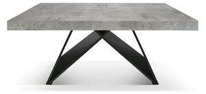 Tavolo allungabile grigio cemento con gambe incrociate M 160x90