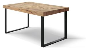 Tavolo allungabile rovere rustico con gambe nere a U 160x90