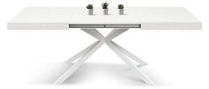 Tavolo allungabile bianco frassinato con gambe incrociate bianche family 180x90