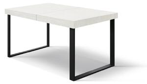 Tavolo allungabile bianco frassinato con gambe nere a U 140x90