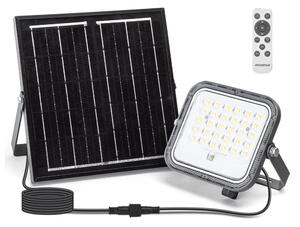 Faro Led 50W Grigio con pannello solare IP66 CCT temperatura colore regolabile Dimmerabile con telecomando e con sensore crepuscolare Aigostar