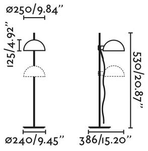 FARO BARCELONA Lampada da tavolo Dominica, nero opaco, acciaio, altezza 53 cm