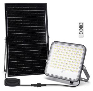 Faro Led 150W Grigio con pannello solare IP66 CCT temperatura colore regolabile Dimmerabile con telecomando e con sensore crepuscolare Aigostar