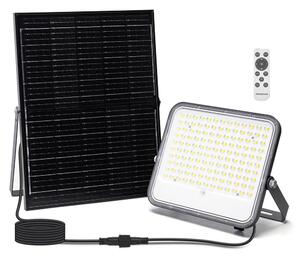 Faro Led 200W Grigio con pannello solare IP66 CCT temperatura colore regolabile Dimmerabile con telecomando e con sensore crepuscolare Aigostar